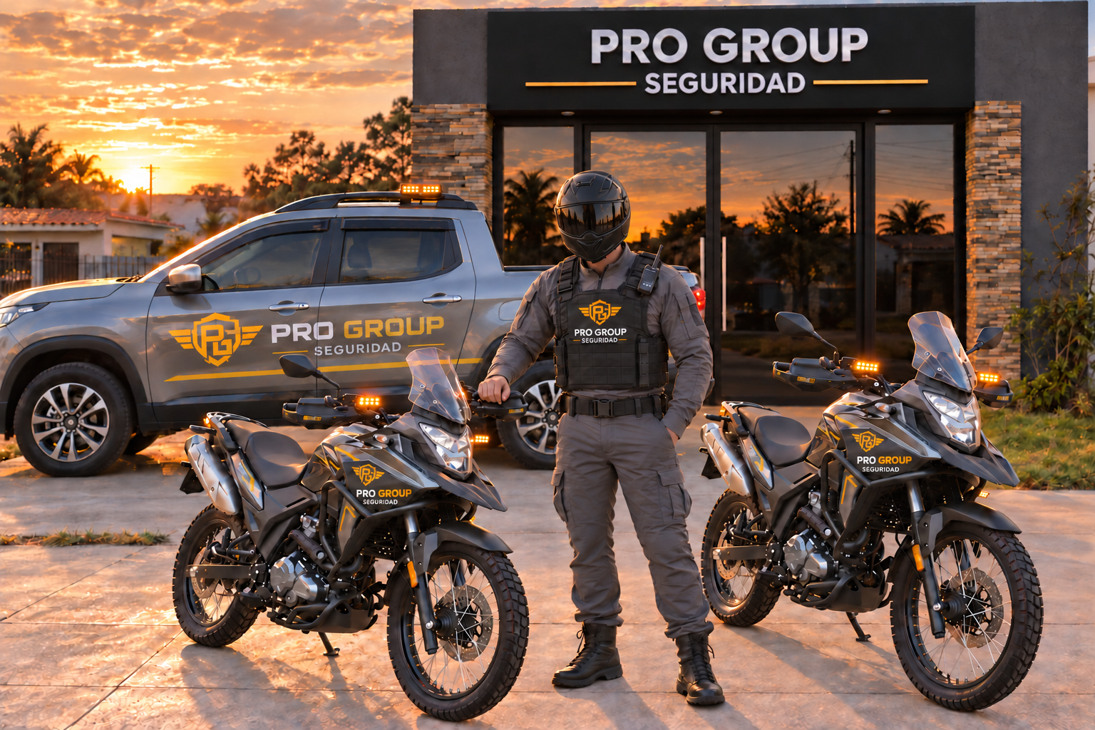 Equipo de respuesta y vehículos de Pro Group Seguridad